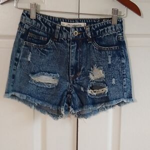 Acid wash destressed summer shorts size xsp